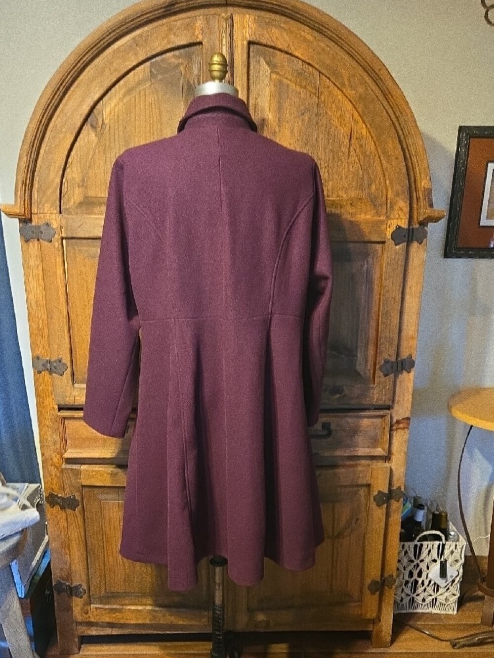 torrid Plum Double-Breasted Pea Coat - Picture 3 of 5